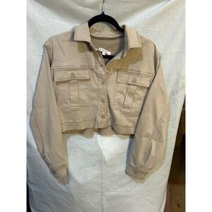 Splendid Collection Women's Tan Cropped Utility Jacket Size Small